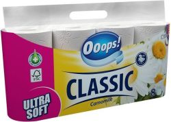 Toaletní papír Ooops! Classic, 3-vrstvý, 8 kotoučů, heřmánek ,balení 8 ks