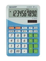 SHARP  Kalkulačka EL-M332, stolní, 10místný displej, modrá, SHARP