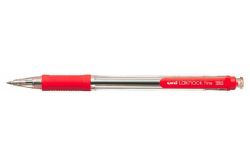 UNI  Kuličkové pero SN-101 Laknock Fine, červená, 0,4mm, stiskací mechanismus, UNI