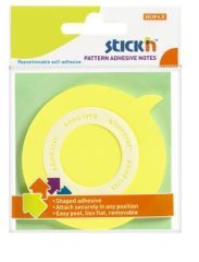 Samolepicí bloček ve tvaru bubliny, neonově žlutá, 50 listů, STICK N 21544 ,balení 50 ks