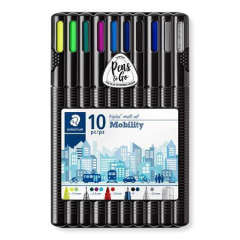 Psací sada Triplus Mobility”, pera, linery, pravítko, STAEDTLER 34 SB10MS