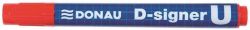 Donau  Permanentní popisovač D-signer U, červená, 2-4mm, kuželový hrot, DONAU