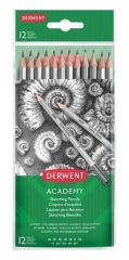 Grafitové tužky Academy, 12 tvrdostí, šestihranná, DERWENT 2300412
