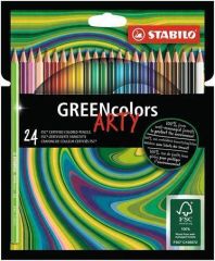 Stabilo  Pastelky GreenColors ARTY, 24 různých barev, šestihranná, STABILO