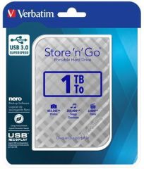 Verbatim  2,5 HDD (hard-drive), 1TB,  USB 3.0, VERBATIM Store 'n' Go, stříbrná