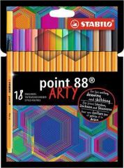 Stabilo  Linery Point 88 ARTY, 18 různých barev, 0,4 mm, STABILO