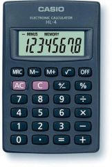 Casio  Kalkulačka kapesní, 8místný displej, CASIO HL-4T