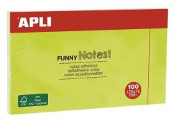 Apli  Samolepicí bloček FUNNY, zelená, 75 x 125 mm, 100 listů, APLI 15004 ,balení 100 ks