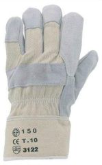 NO NAME  Pracovní rukavice z kůže (hovězí štípenka) a bavlny, velikost 10, šedá/béžová ,balení 12 ks