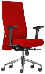 Kancelářská židle BOSTON H, červená, čalounění textilie, hliníkový kříž