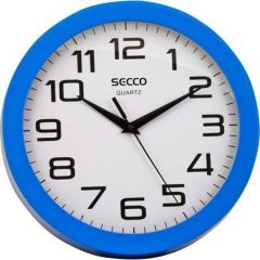 Nástěnné hodiny Sweep second, rám - modrý, 24,5 cm, SECCO