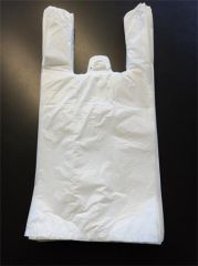 Mikrotenová taška s uchy, bílá, 19 x 8 x 39 cm, 500 ks/balení, PDP_054 ,balení 500 ks