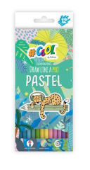 COOL BY VICTORIA  Barevné pastelky, 12 pastelových barev, kulaté, COOL BY VICTORIA