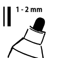 Křídový popisovač, bílá, 1-2 mm, kuželový hrot, tekutý, SIGEL ,balení 2 ks