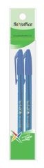 FLEXOFFICE  Kuličkové pero TechJob, modrá, 0,4 mm, 2ks/blister, s uzávěrem, FLEXOFFICE