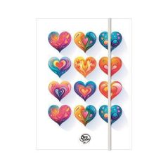 Desky s gumičkou Love, karton, A4, OPTISCHOOL 27IGM00-005
