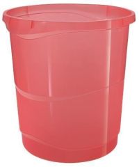ESSELTE  Odpadkový koš Colour`Breeze, transparentní korálová, plast, 14 l, ESSELTE 628461