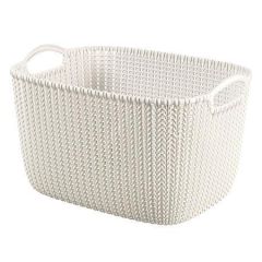 Pletený košík Knit, krémová, velikost L, plast, CURVER