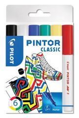 Set dekorativních popisovačů Pintor F, 6 barev klasik, 1 mm, PILOT