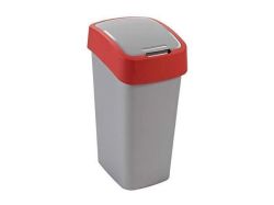 Odpadkový koš, červená-šedá, na tříděný odpad, 50 l, CURVER 195024