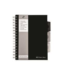 Pukka Pad  Blok Black project book, A5, černá, linkovaný, 125 listů, spirálová vazba, PUKKA PAD