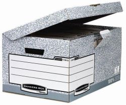 FELLOWES  Archivační kontejner BANKERS BOX® SYSTEM, šedá, uzaviratelné víko, karton, FELLOWES ,balení 10 ks