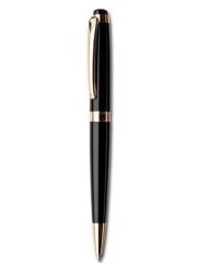 Kuličkové pero, SWAROVSKI® Crystals, černá, 14 cm Royal, bílý krystal, ART CRYSTELLA