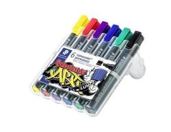 STAEDTLER  Permanentní popisovač Lumocolor 350,  6 barev, klínový hrot, 2-5 mm, STAEDTLER 350 WP6-1