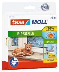 TESA  Gumové těsnění tesamoll® E profil 5463, bílá, 9 mm x 6 m, TESA