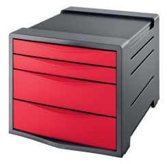 ESSELTE  Zásuvkový box Europost, 4 zásuvky, Vivida červená, plast, ESSELTE