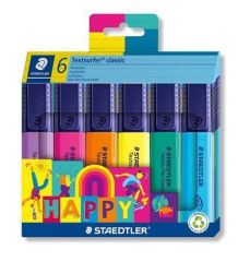 STAEDTLER  Zvýrazňovače Textsurfer classic 364 C Happy, 6 barev, sada, 1-5 mm, STAEDTLER 364 C6 HA