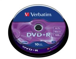 Verbatim  DVD+R 4,7GB, 16x, AZO, Verbatim, 10-cake ,balení 10 ks