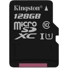 Paměťová karta microSDXC Canvas Select, 128GB, Class 10/U1, 80/10 MB/s, KINGSTON
