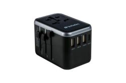 Cestovní adaptér UTA-04, univerzální, USB-A (QC 3.0) / USB-C (PD61W) 2x USB, VERBATIM 49546