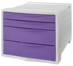 ESSELTE  Zásuvkový box Colour`Breeze, levandulová, plast, 4 zásuvky, ESSELTE 628458
