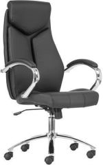NO NAME  Manažerská židle KENT, černá, koženka, chromovaná základna
