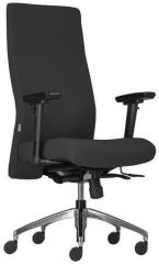 Kancelářská židle BOSTON H, šedá, hliníkový kříž, čalouněná, nastavitelná výška sedáku