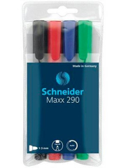 Popisovač na bílou tabuli a flipchart Maxx 290, 4 barvy, 1-3mm, kuželový hrot, SCHNEIDER