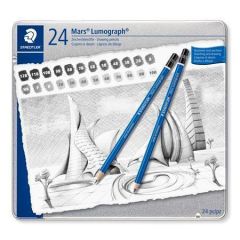 STAEDTLER  Grafitové tužky Mars® Lumograph® 100, 24 tvrdostí, šestihranná, umělecká, STAEDTLER 100 G24