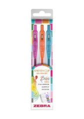 Gelové pero Sarasa Clip Boho Vibes, 3 různé barvy, 0,33 mm, stiskací mechanismus, ZEBRA 99432
