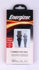 ENERGIZER  USB kabel, černá, USB-A - Lightning (Apple), 1,2 m, ENERGIZER, 3492548221899
