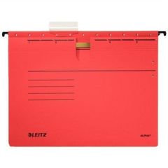 Leitz  Závěsné desky ALPHA® s rychlovazačem, červená, A4, karton, LEITZ ,balení 25 ks