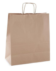 Dárková taška, hnědá, 24x11x31 cm, APLI ,balení 50 ks