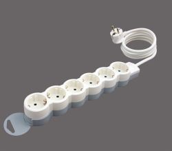 Prodlužovací kabel, 6 zásuvek, 5 m, LEGRAND Standard, bílo-šedý