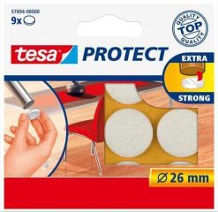 Samolepicí podložky Protect® 57894, bílá, plsť, 26 mm, TESA ,balení 9 ks