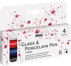 KREUL  Sada fixů na sklo a porcelán CLASSIC, fine, 4 barvy, KREUL