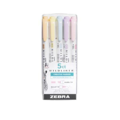 Sada zvýrazňovačů Mildliner Highlighter, 5 pastelových barev, 1,4 - 4 mm, oboustranný, ZEBRA 78705
