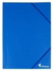 Desky s gumičkou, modré, PP, 15 mm, A4, VICTORIA