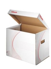 ESSELTE  Archivační kontejner Standard, bílá, s víkem, karton, ESSELTE
