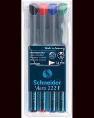 SCHNEIDER  Permanentní popisovač Maxx 222 F, 4 barvy, 0,7mm, OHP, SCHNEIDER